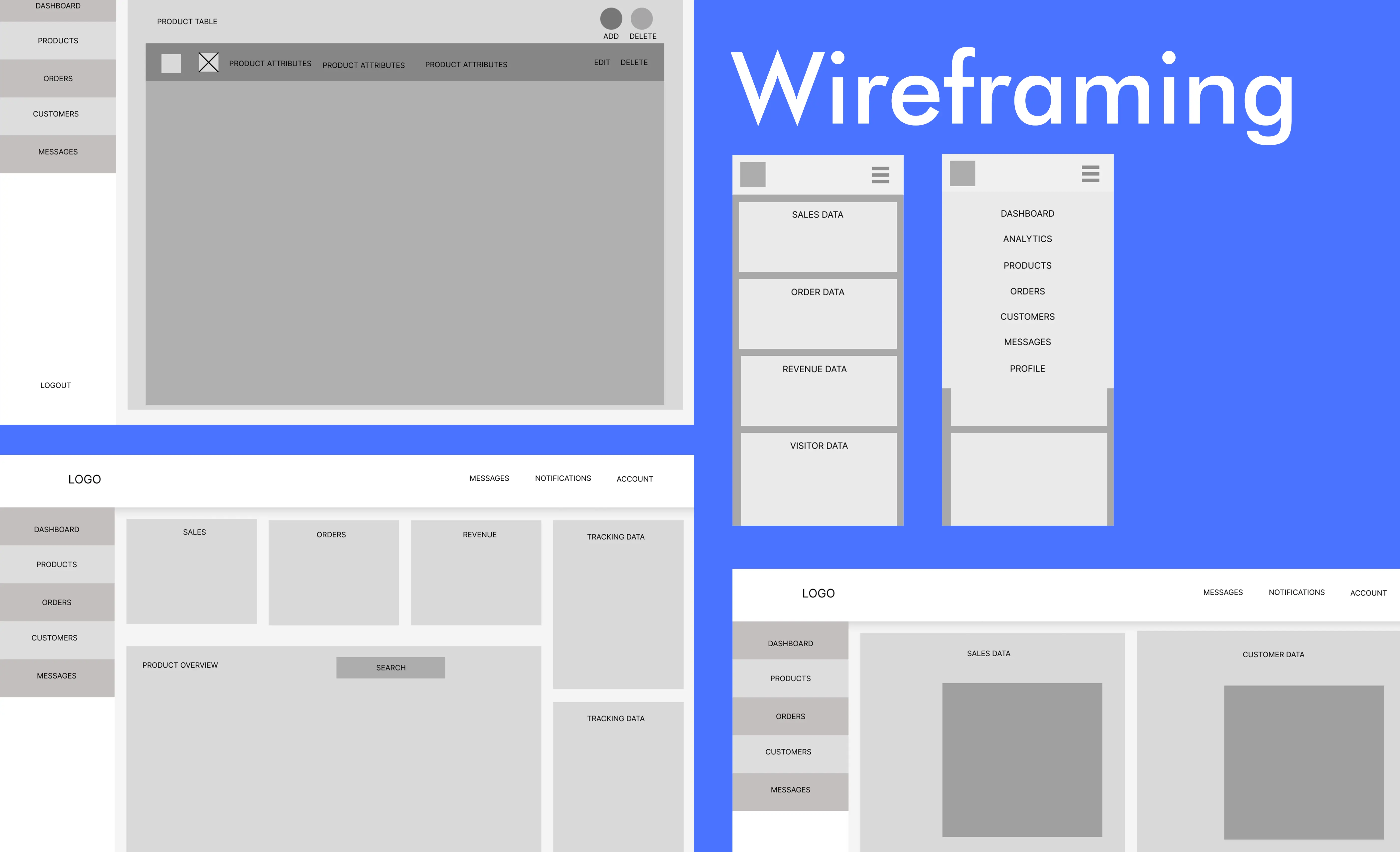 Wireframes of digital design.