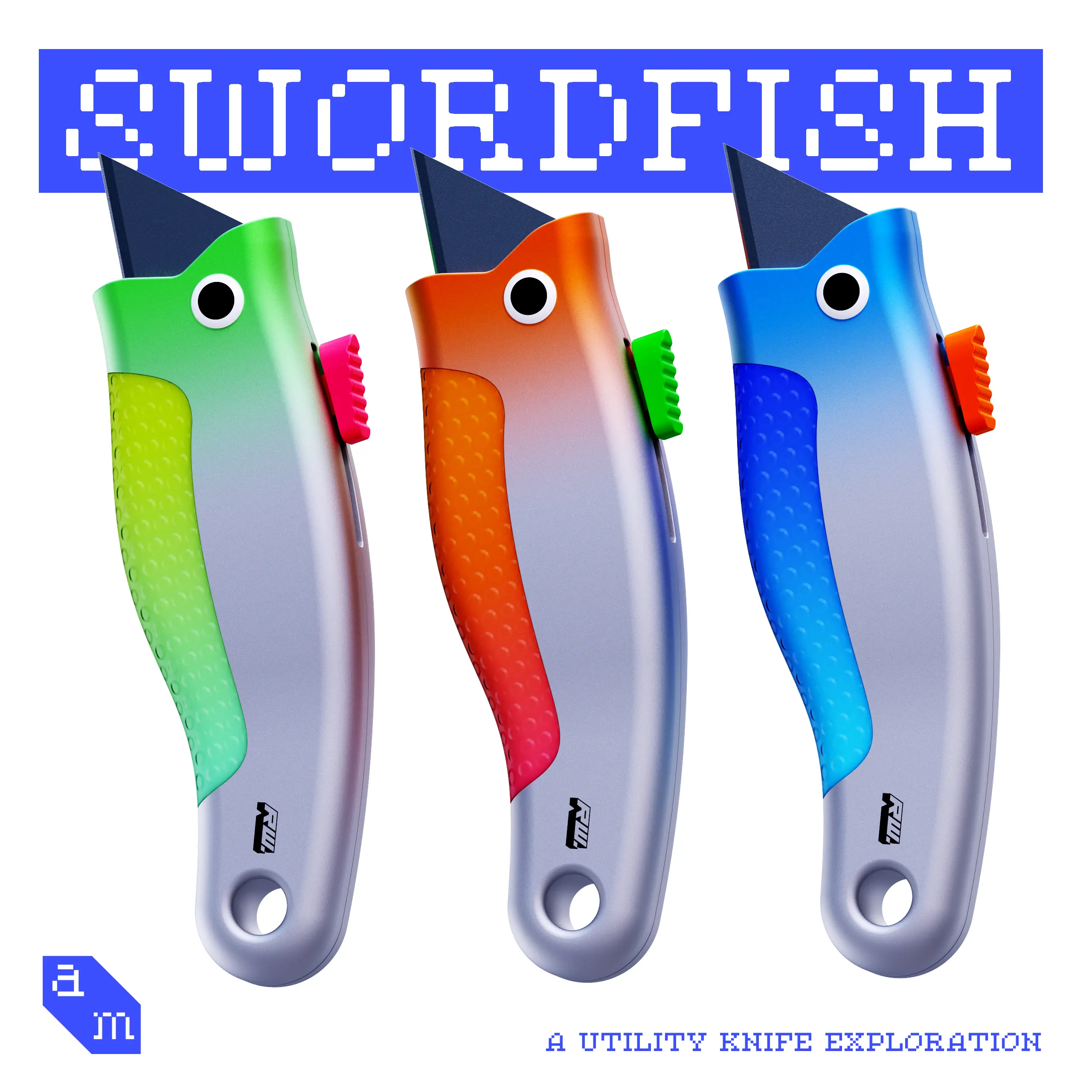 Utility Knife Concept: Fish Knife, colour exploration.